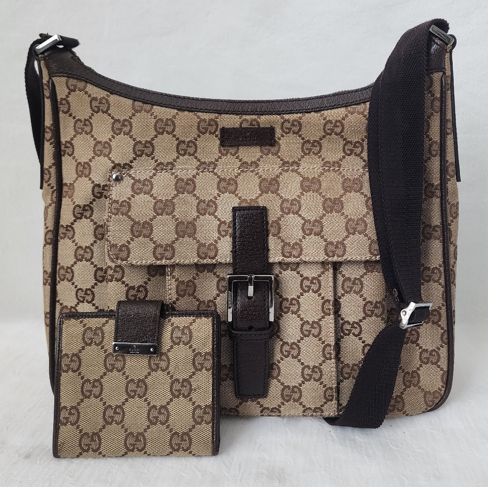 Gucci Brown and Tan Messenger Bag